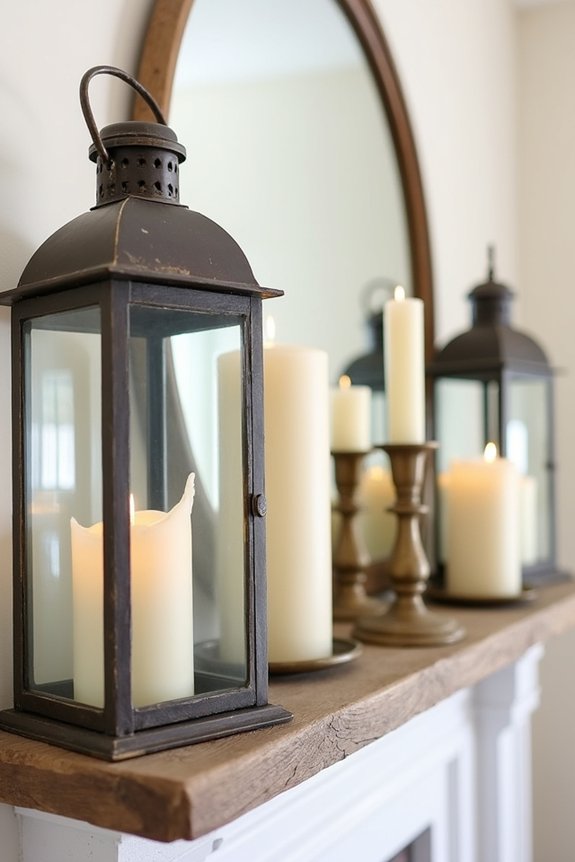 cozy farmhouse candle styling