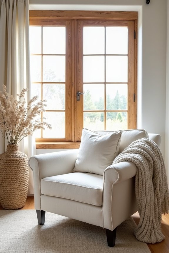 cozy farmhouse reading nook