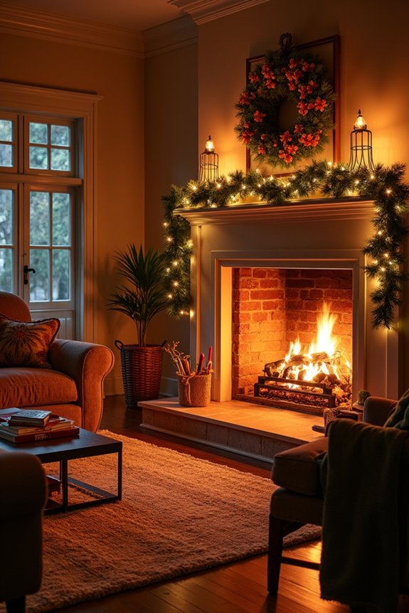 cozy holiday lighting layers