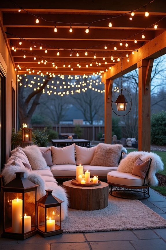 cozy illuminated outdoor retreat
