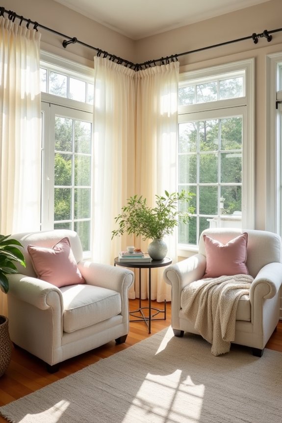 cozy inviting sunroom setup