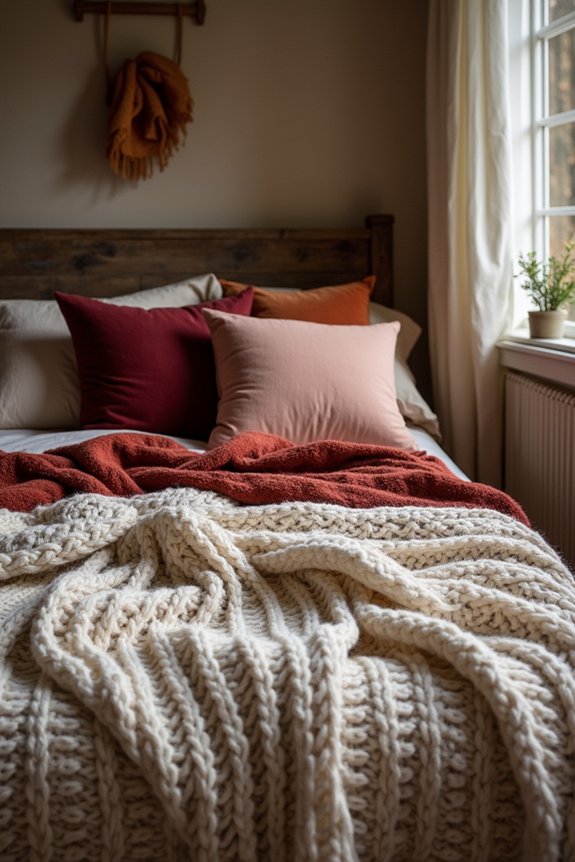 cozy layered bedroom textiles
