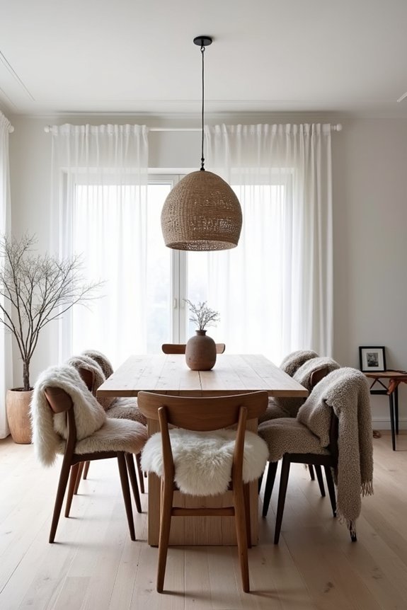 cozy layered dining textures
