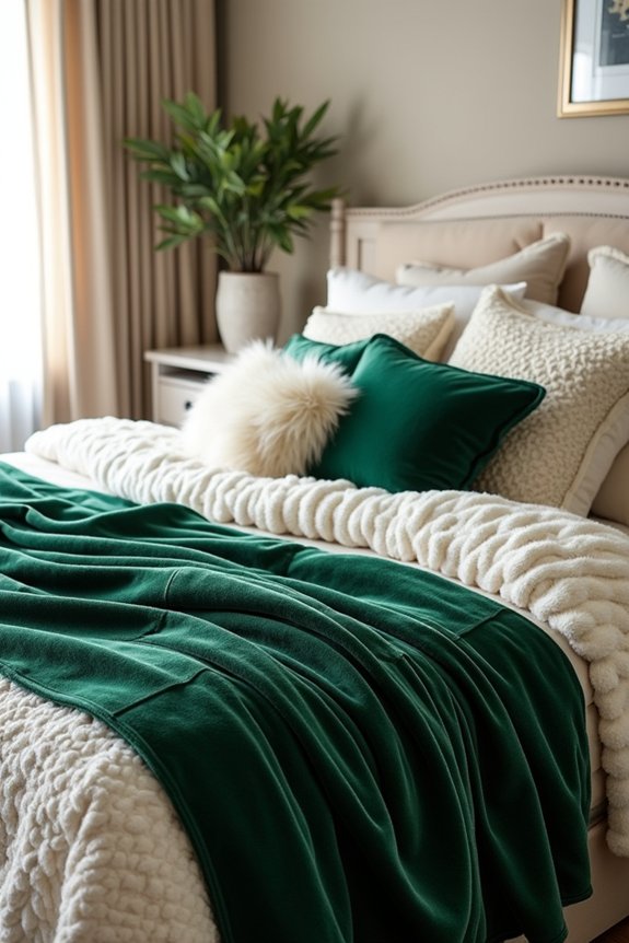 cozy layered holiday bedding