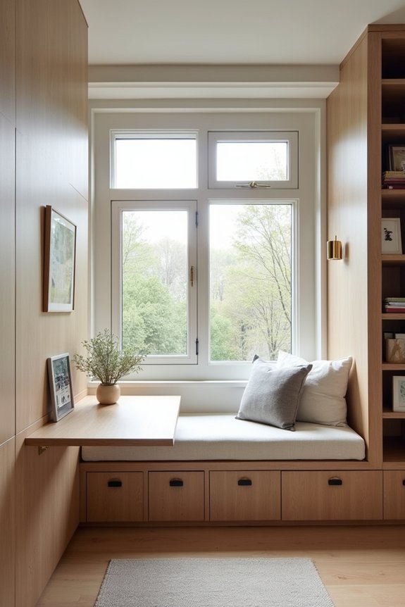 cozy multitasking window seat