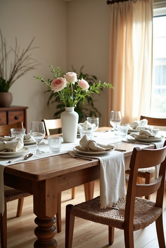 cozy natural dining textures