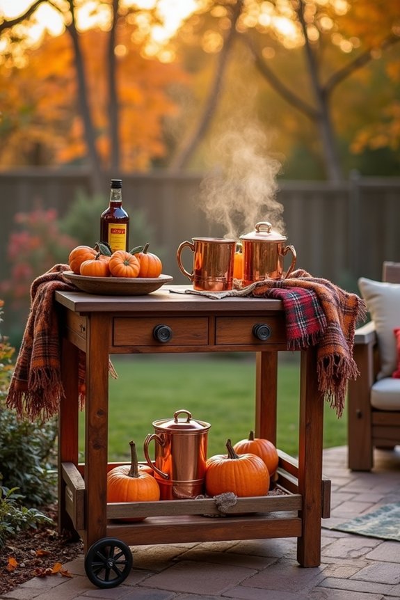 cozy outdoor beverage station