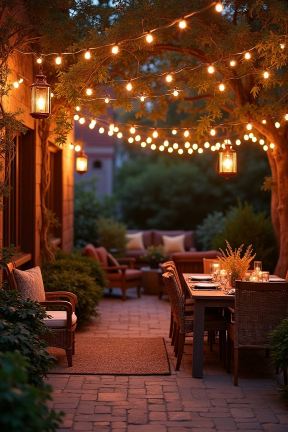 cozy outdoor string lights