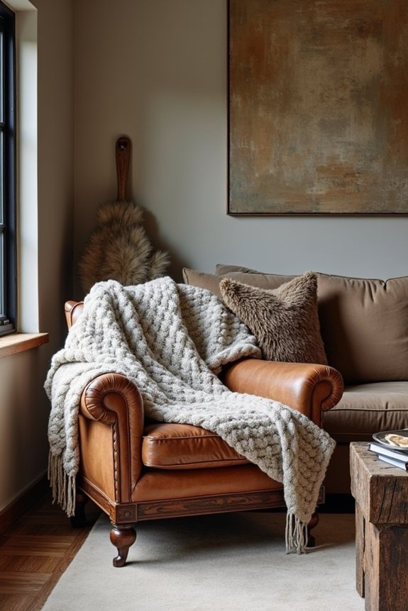 cozy rustic furnishings layers