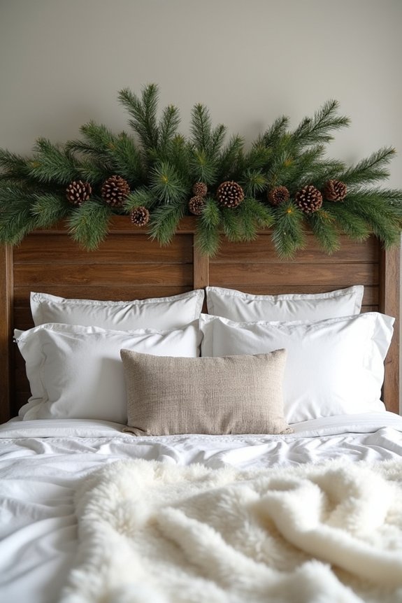 cozy winter greenery accents