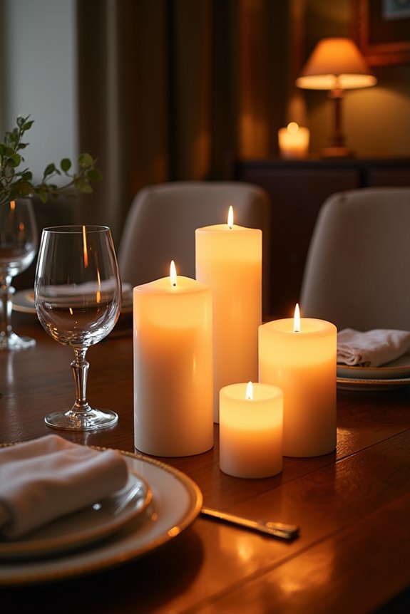 create romantic candlelit ambiance