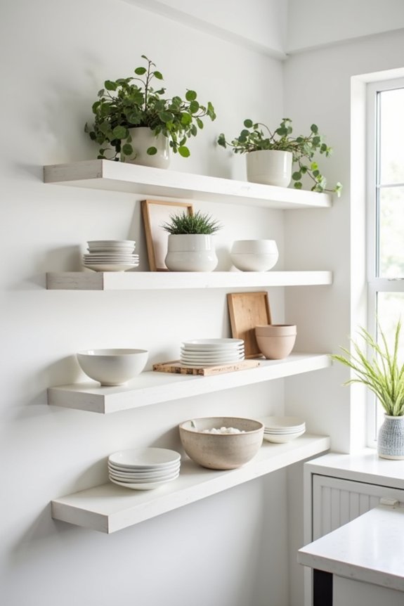 curated functional open shelving