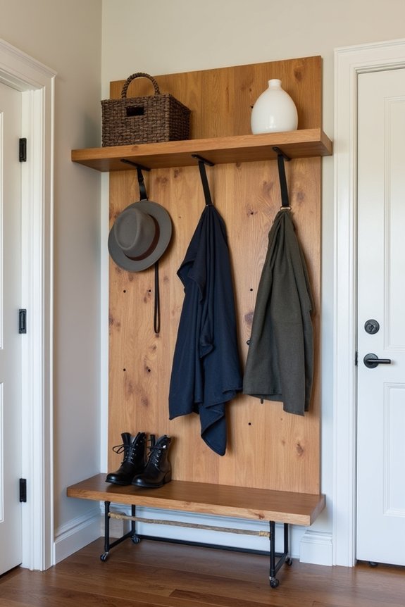 custom pegboard entryway organization