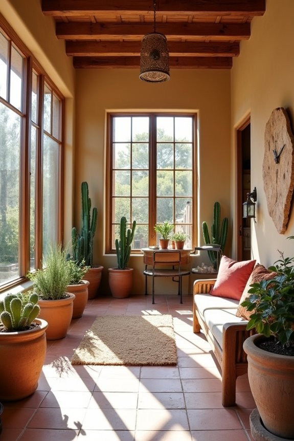 desert plants and stone