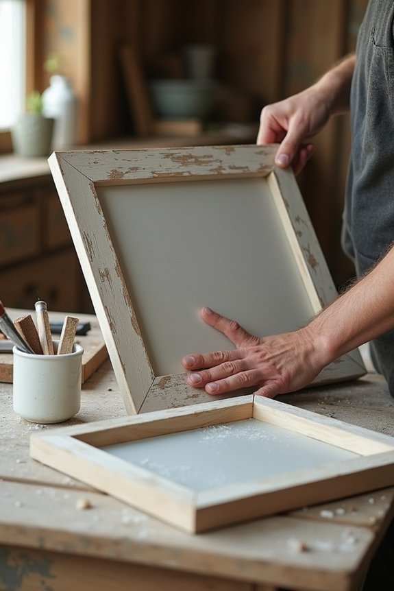 distress wooden frames beautifully