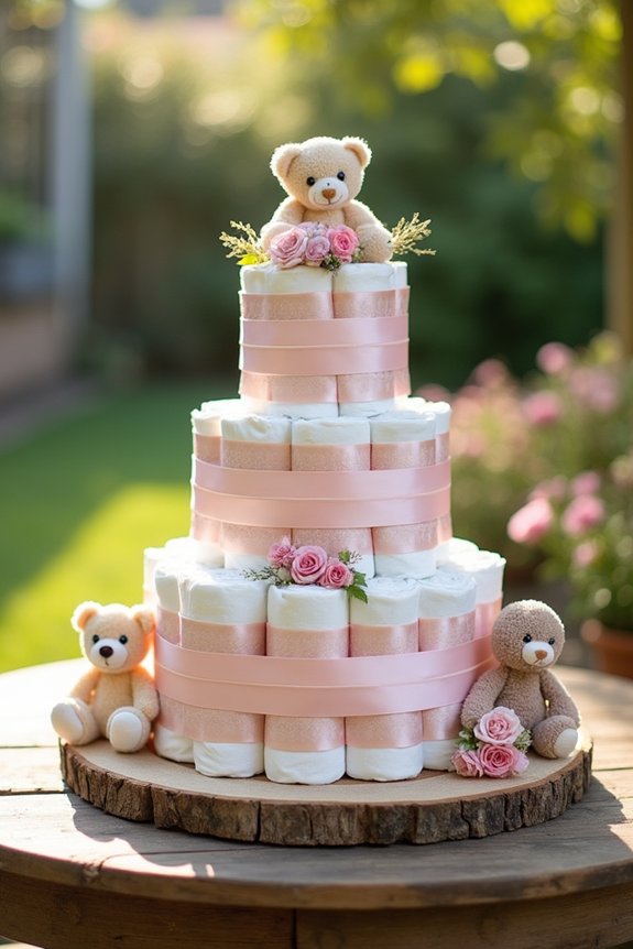 diy diaper cake centerpiece