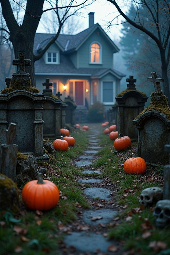 diy halloween graveyard display