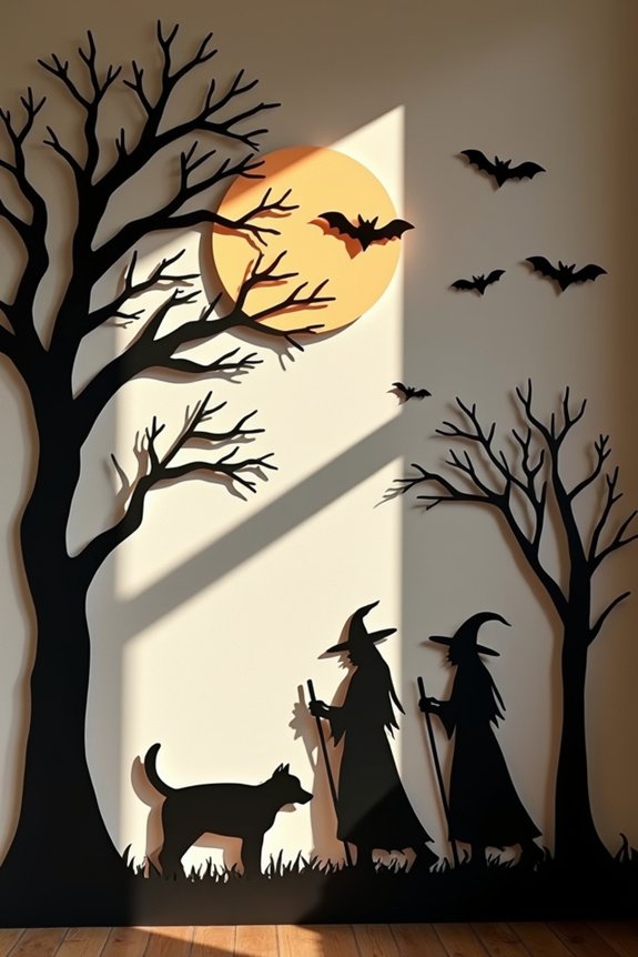 dramatic silhouettes casting shadows