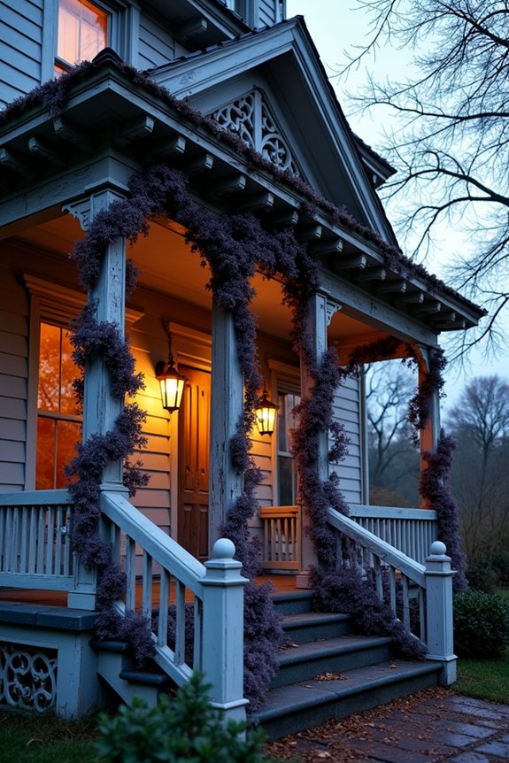 draped fabrics and vines