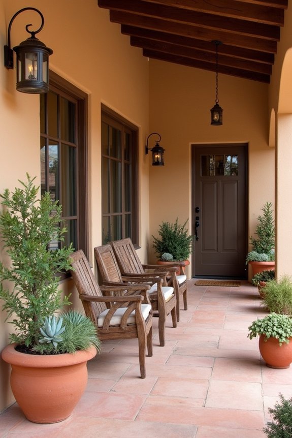 earthy charm with planters