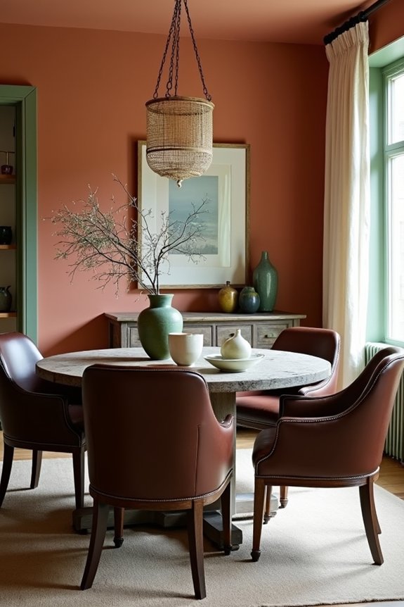 earthy tones for dining