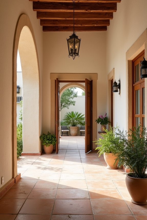 earthy tones whitewashed walls