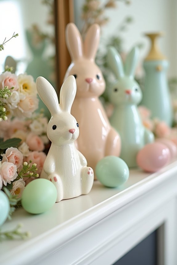 easter bunny mantel decor