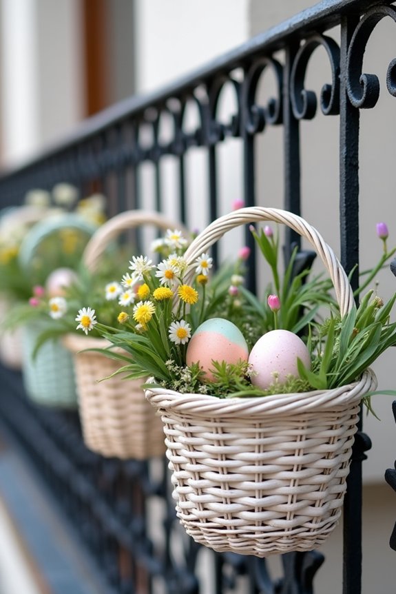 easter wicker basket decor