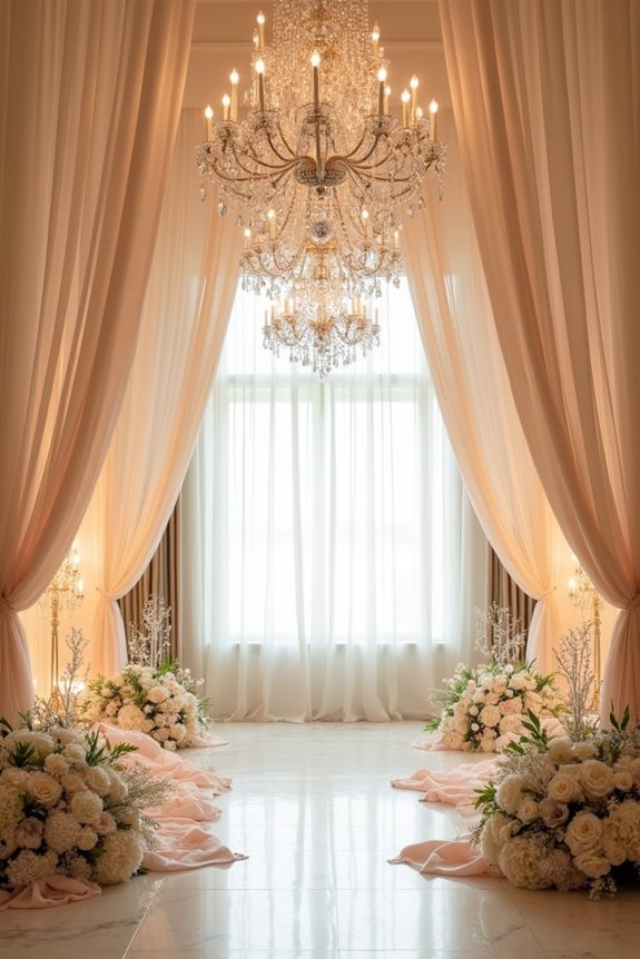 elegant fabric entrance draping