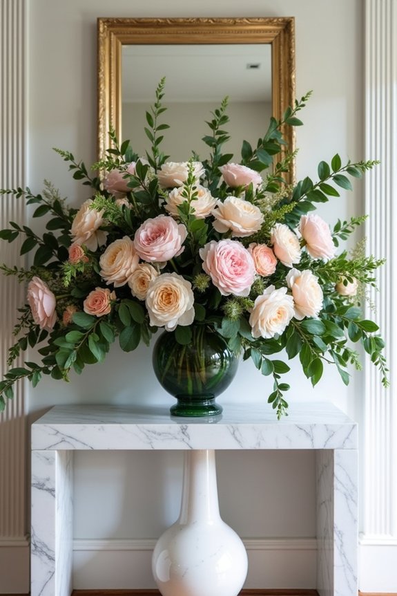 elegant floral entryway display