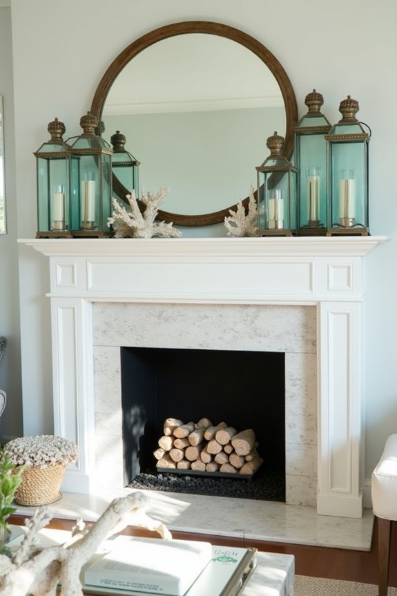 elegant glass lanterns enhance