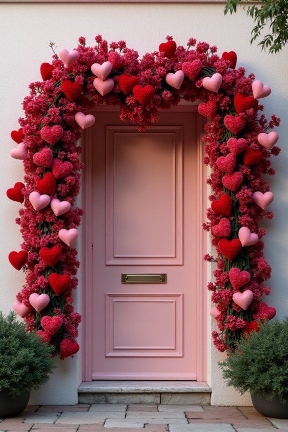 elegant heart garland decoration