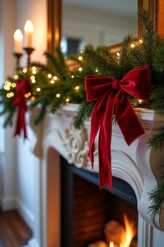 elegant holiday mantel display