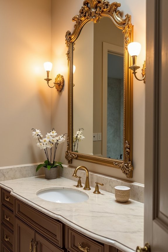 elegant lighting and mirrors