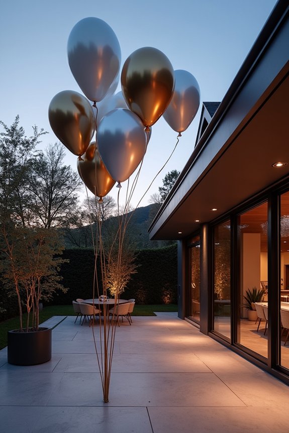 elegant metallic balloon backdrop