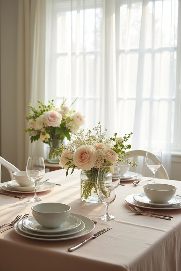 elegant pastel table setting
