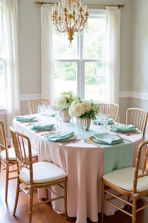 elegant pastels and metallics
