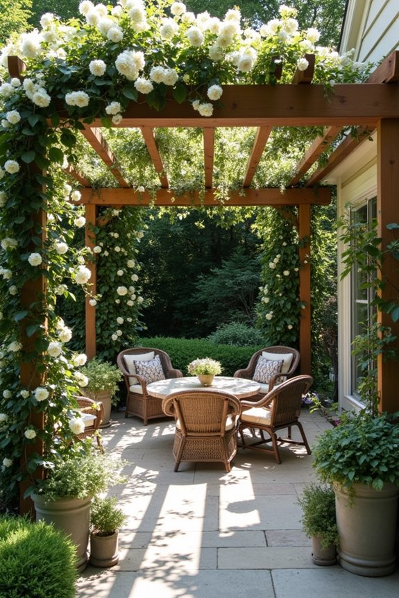 elegant shaded outdoor oasis
