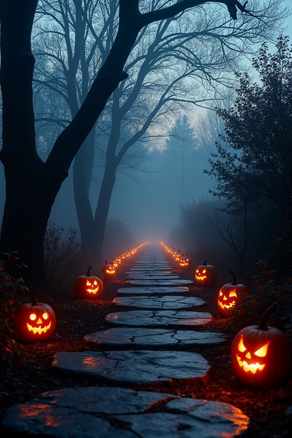 enchanted foggy spooky pathway