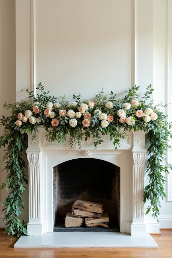 enchanting floral mantel decor