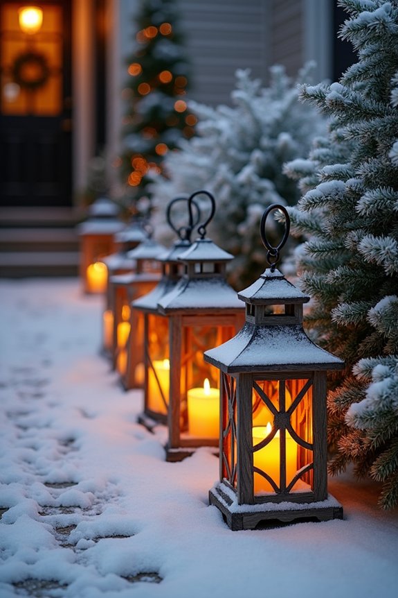 enchanting winter outdoor lanterns