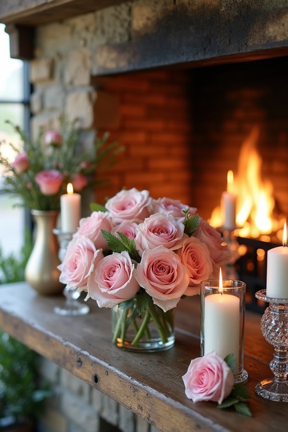 engagement party fireplace decor
