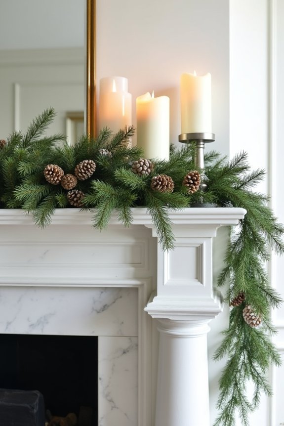 evergreen garland candlelight elegance