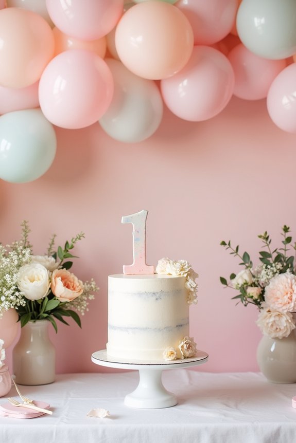 festive backdrop and cake