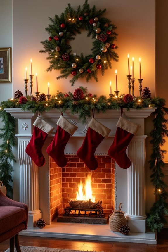 festive fireplace decoration ideas