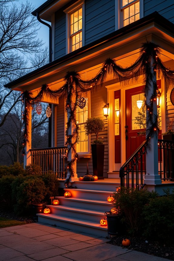 festive halloween garlands and banners