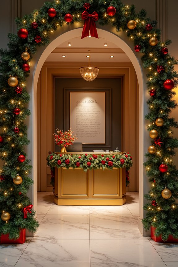 festive holiday entrance decorations