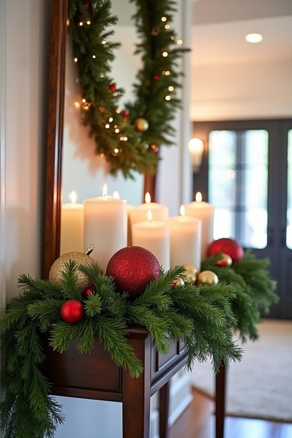 festive holiday entryway decor
