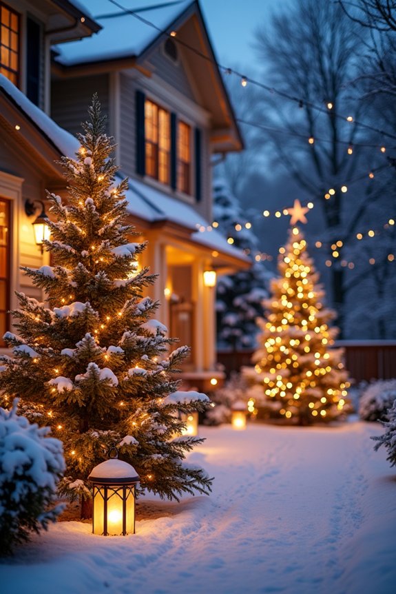 festive winter yard displays
