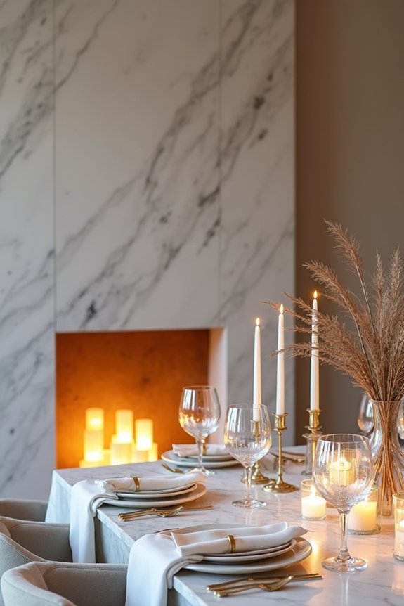 fireplace style dinner theme